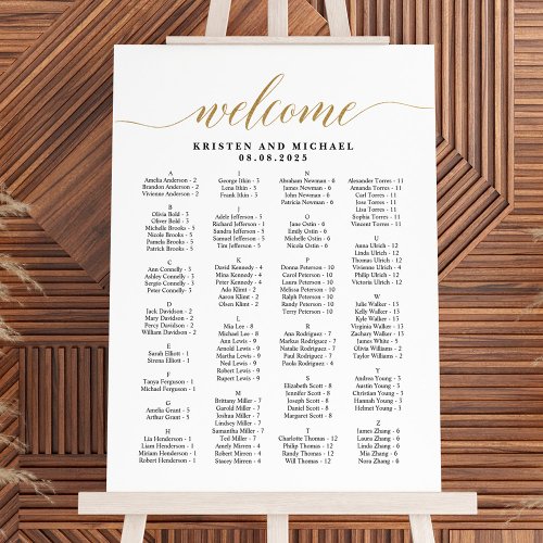 ABC Alphabetical Welcome Sign Seating Chart Board