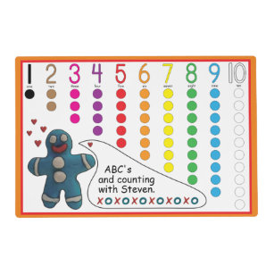 ABC and Counting with Play Dough Placemat