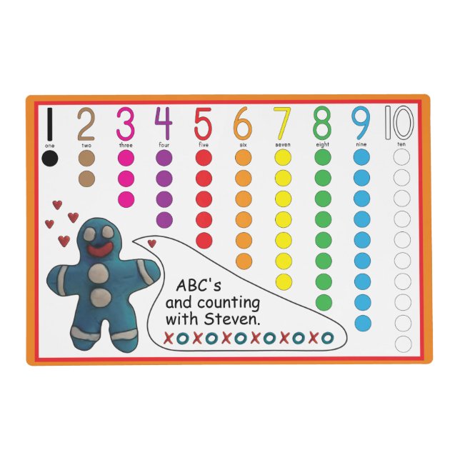 ABC and Counting with Play Dough Placemat (Front)