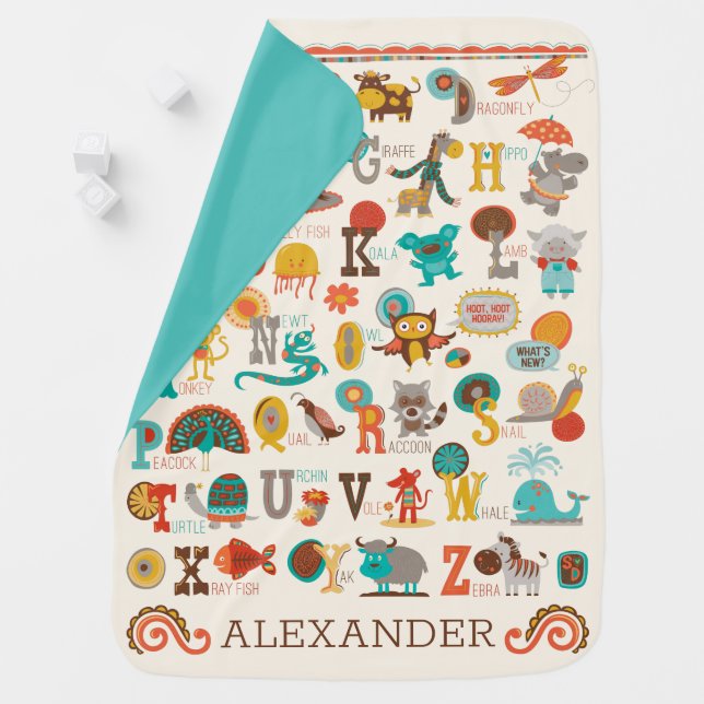 ABC Animal Alphabet Baby Blanket (In Situ)