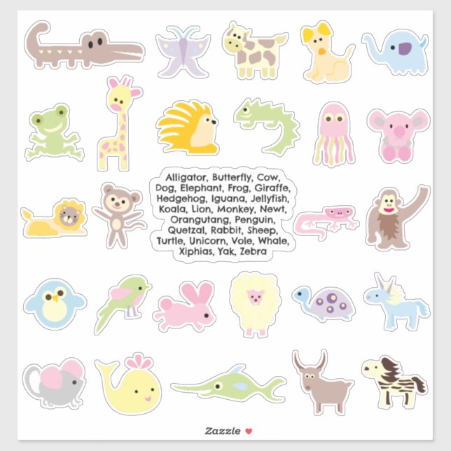 ABC Animals Sticker (Sheet)