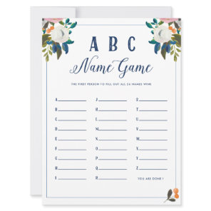 ABC Baby Name Shower Game Invitation