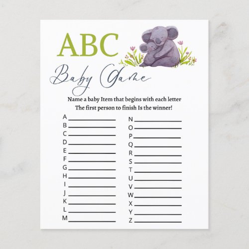 ABC Baby shower games