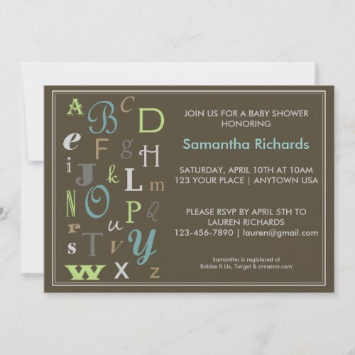ABC Baby Shower Invitation