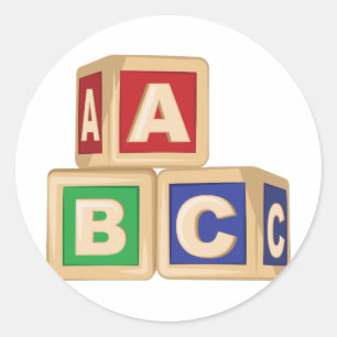 ABC Blocks Classic Round Sticker