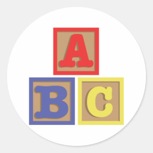 ABC Blocks Classic Round Sticker