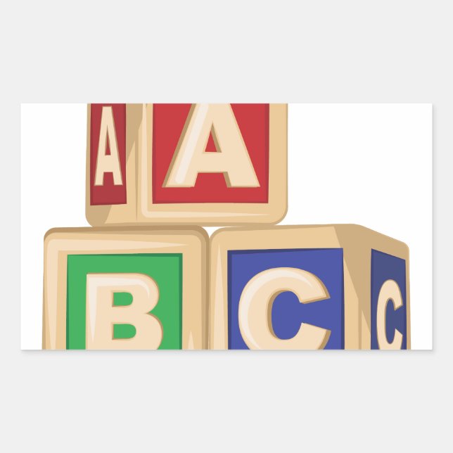 ABC Blocks Rectangular Sticker (Front)