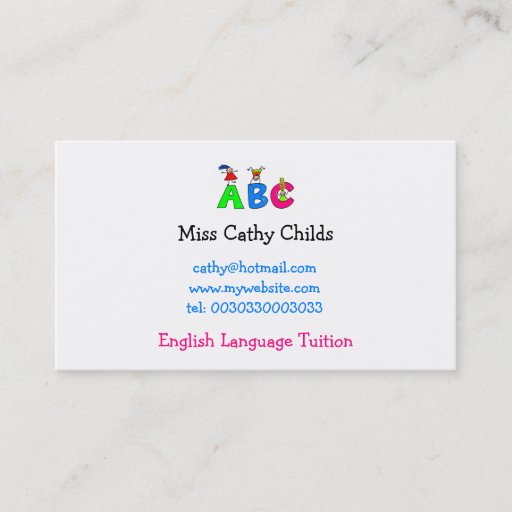 Customizable Abc, Business Card Template