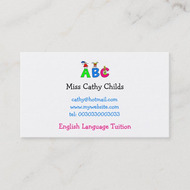 Abc, Business Card (Front)