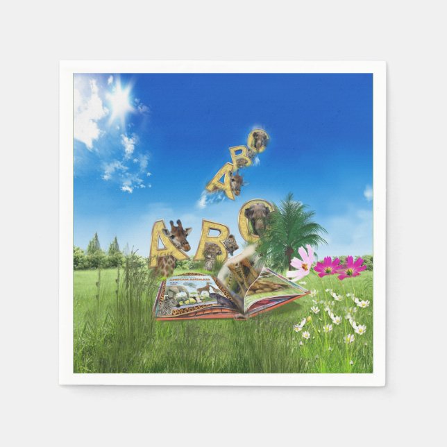 ABC Capital Alphabet themes. Napkins (Front)