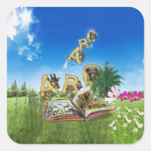 ABC Capital Alphabet themes. Square Sticker