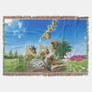 ABC Capital Alphabet themes. Throw Blanket