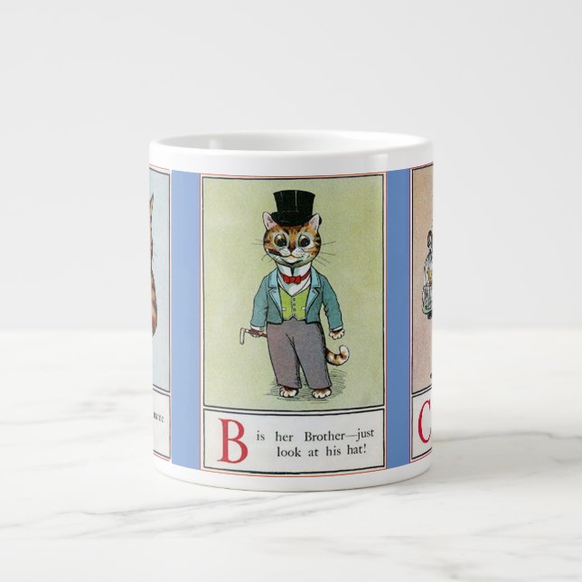ABC Cats by Louis Wain  Giant Coffee Mug (Front)