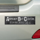 ABC Chalkboard Anti-Hillary Anybody But Clinton Bumper Sticker (On Car)