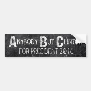 ABC Chalkboard Anti-Hillary Anybody But Clinton Bumper Sticker