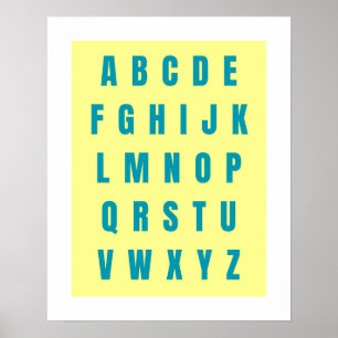 ABC Chart, A to Z Poster, Nursery Room Wall Art