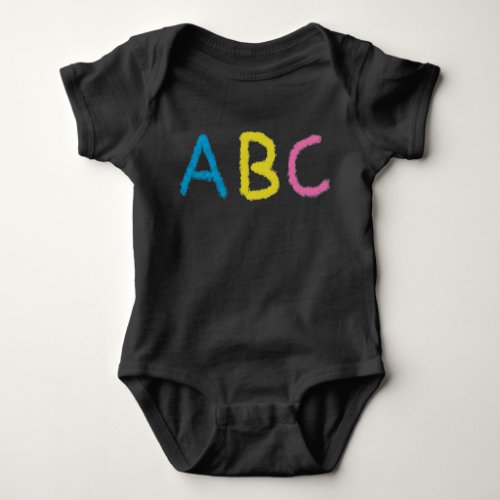 ABC Colored Chalk Letters Baby Bodysuit