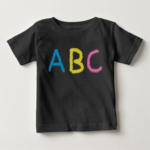ABC Colored Chalk Letters Baby T_Shirt