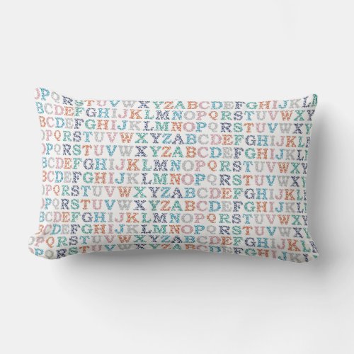 ABC Colorful Cutes Nursery Alphabet Lumbar Pillow
