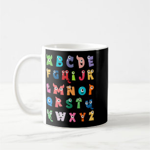 Abc Cute Monster Alphabet Halloween Teacher Coffee Mug