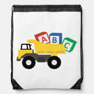 ABC Dump Truck Construction Trucks Drawstring Bag
