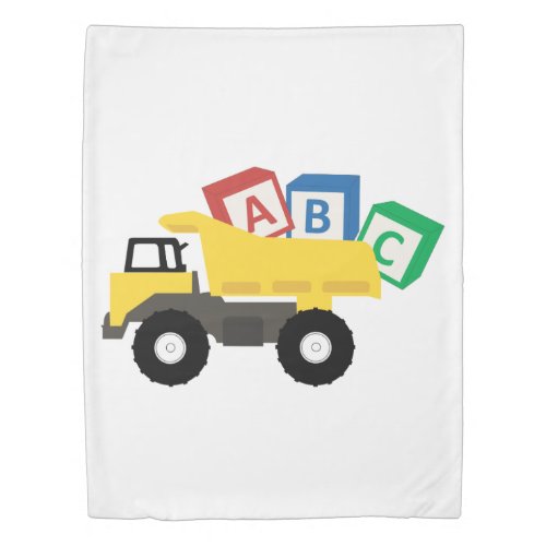 ABC Dump Truck Construction Trucks Duvet Cover