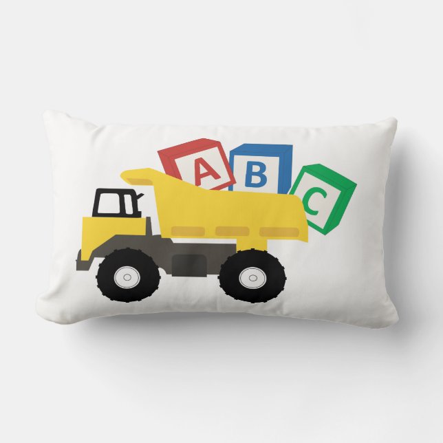 ABC Dump Truck Construction Trucks Lumbar Pillow (Front)