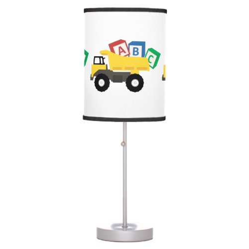 ABC Dump Truck Construction Trucks Table Lamp