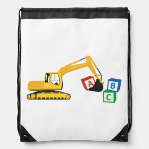 ABC Excavator Construction Truck Drawstring Bag