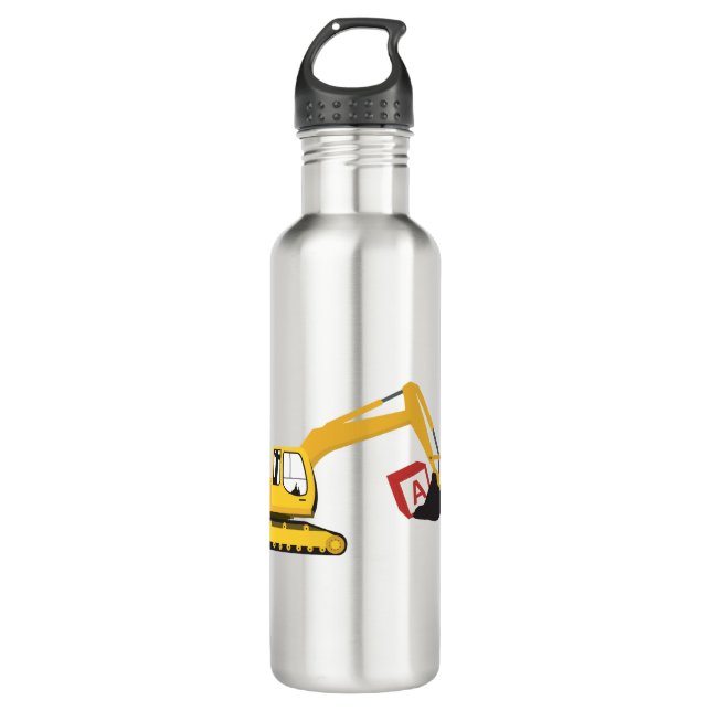 ABC Excavator Construction Truck Stainless Steel Water Bottle (Front)