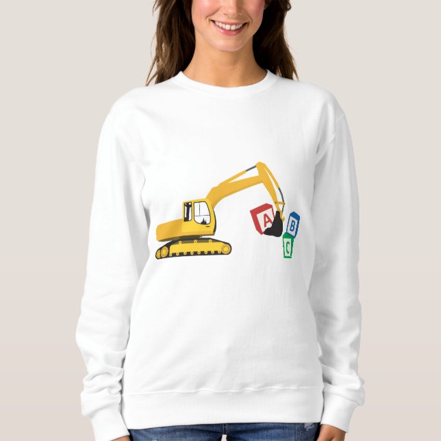 ABC Excavator Construction Truck Sweatshirt (Front)