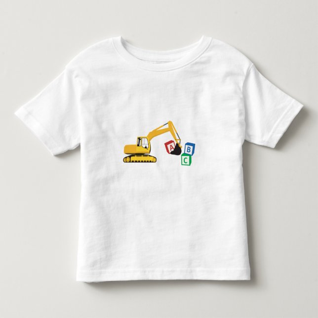 ABC Excavator Construction Truck Toddler T-shirt (Front)