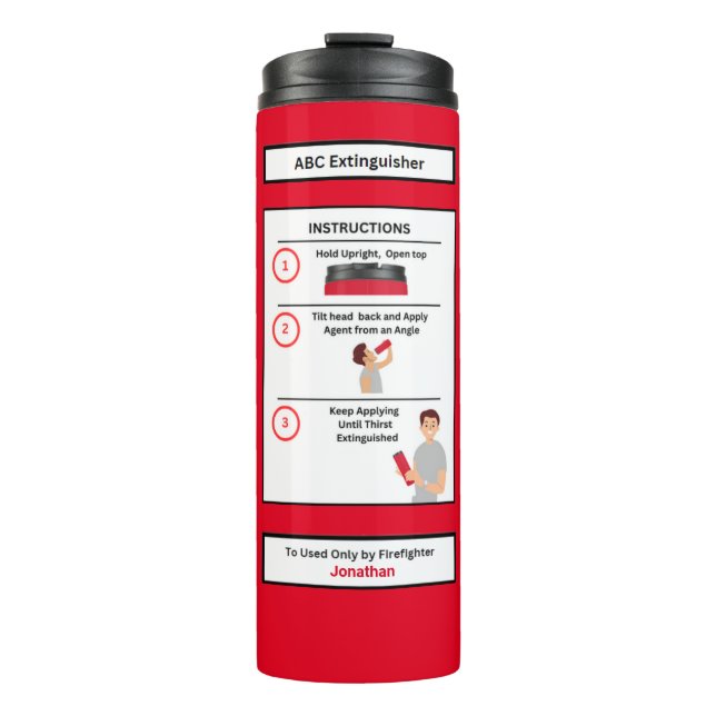 ABC Firefighter Fire Extinguisher Thermal Tumbler (Front)