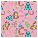 ABC Fun Learning Pattern on Pink Fabric