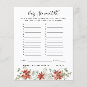 ABC Game Floral Pumpkin Baby Shower Game