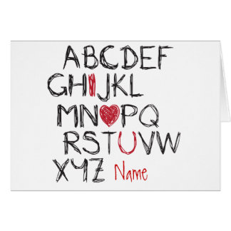 ABC I Heart You Personalised Cards