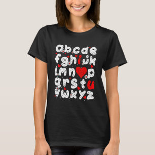 ABC I Love You Alphabet Funny Valentine's Day Hear T-Shirt