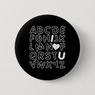 Abc I Love You Alphabet Teachers Day Valentines Da Button
