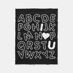 Abc I Love You Alphabet Teachers Day Valentines Da Fleece Blanket