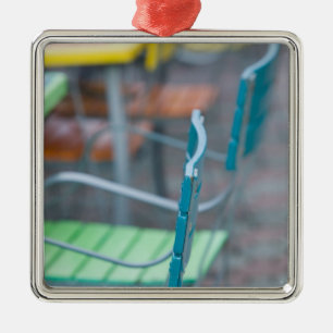 ABC Islands, ARUBA, Palm Beach: Colorful Cafe 2 Metal Ornament