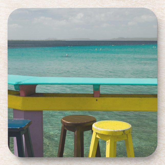 ABC Islands, BONAIRE, Kralendijk: Ocean View Drink Coaster (Front)