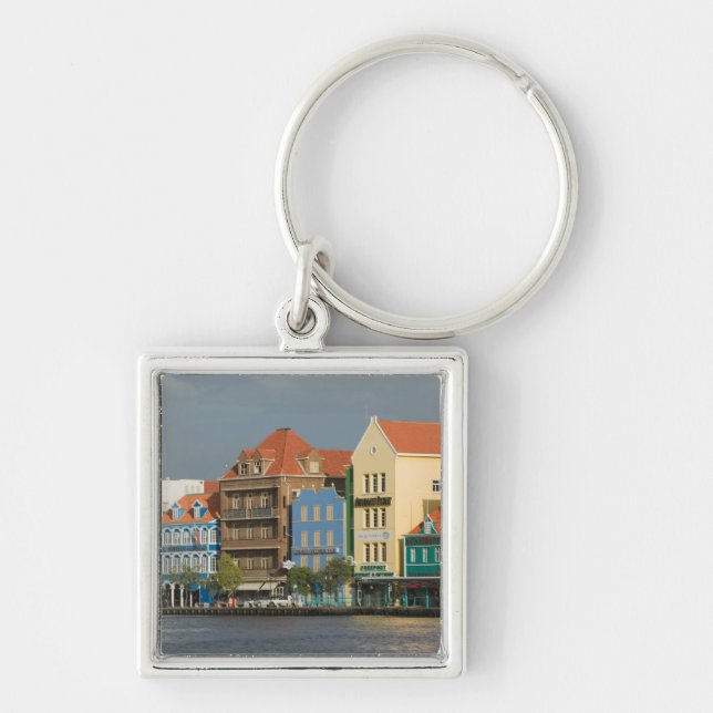 ABC Islands, CURACAO, Willemstad: Harborfront 2 Keychain (Front)