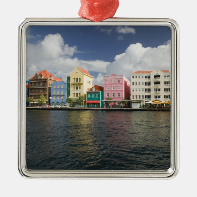 ABC Islands, CURACAO, Willemstad: Harborfront Metal Ornament (Front)