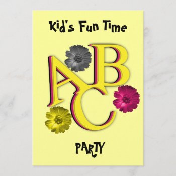 Abc Kid's Party Invitation by LaKrima at Zazzle