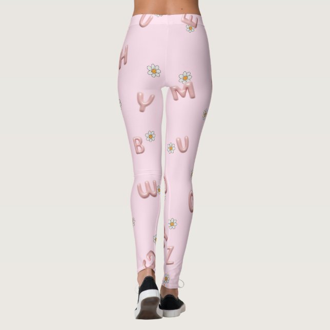 ABC kindergarten daisy Balloon student school Leggings (Back)
