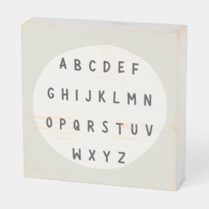 ABC letters. alphabet . Wood Box Sign