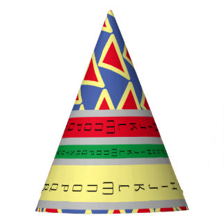 ABC_LETTERS_Beautiful _BLUE_BLACK_GRAY Party Hat