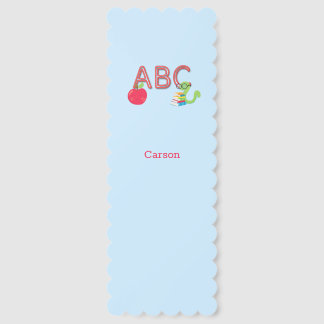 ABC Letters Bookworm Personalized Bookmarks