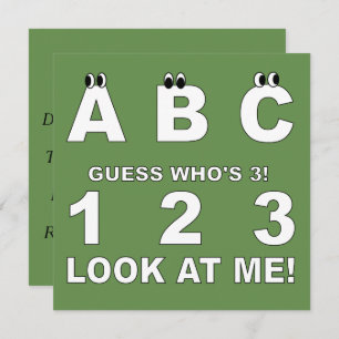 ABC Look who's 3 Print Invitation