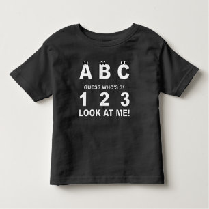 ABC Look who's 3 Print Toddler T-shirt